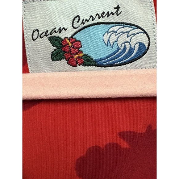 OCEAN CURRENT Hawaiian Shirt Mens XL Red Aloha Tropical Short Sleeve Button Up‎ - Picture 3 of 3